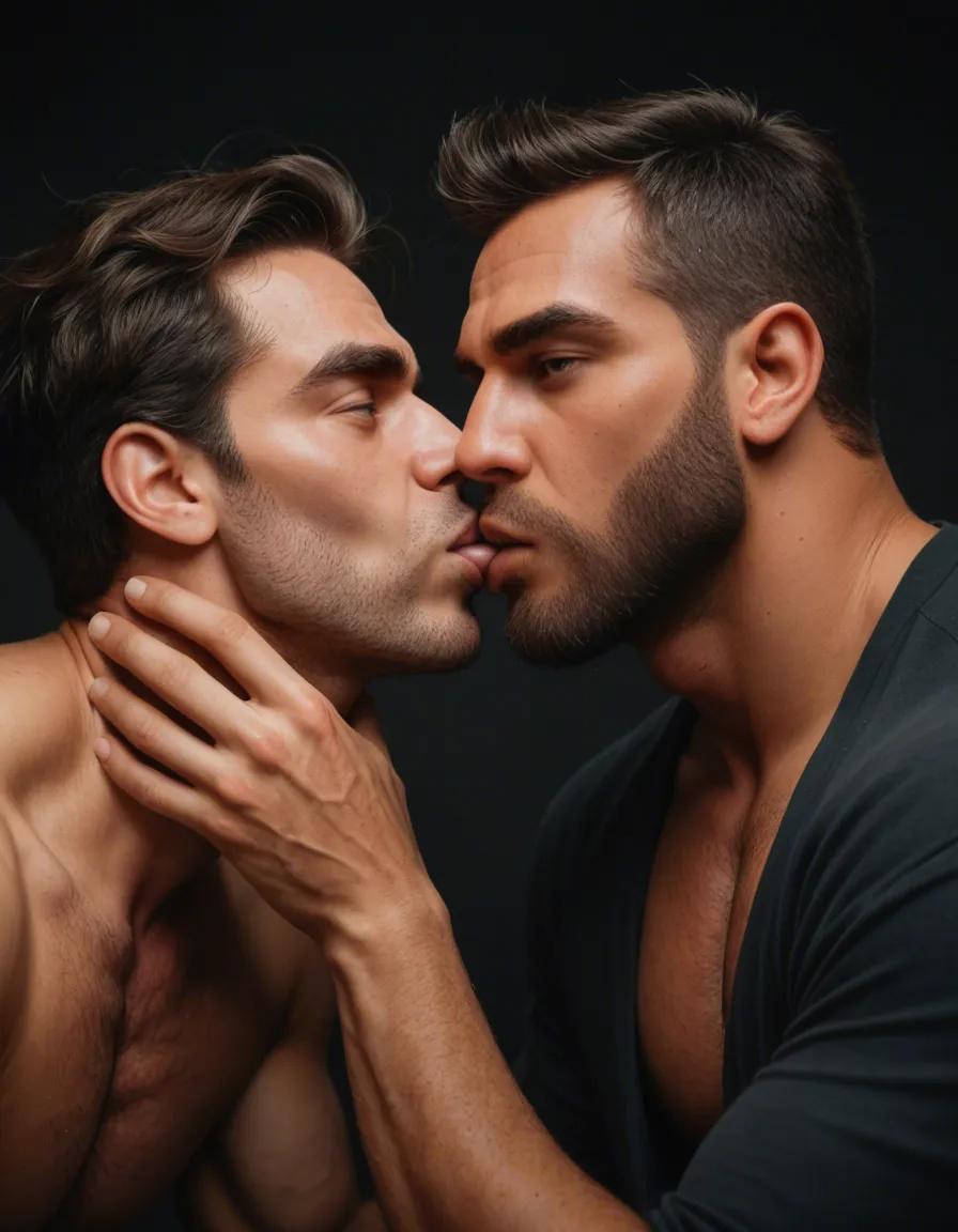 Gay dudes sucking each other_focus, score_9, score_8, candid photo, realistic skin texture, visible skin pores, film grain, depth of field