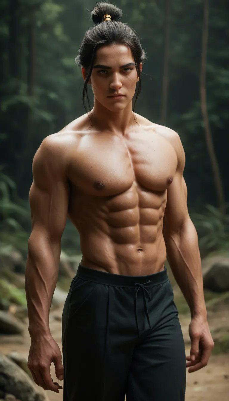 Adult Aang from Avatar Aang: The Last Airbender (2026), 25 years old, tall muscular build, broad shoulders, defined abs and powerful legs, blue arrow tattoos on forehead and body, short dark hair with the classic airbender design, handsome mature face. Fully nude, large thick erect penis swinging heavily from left to right with realistic weight and momentum, balls heavy. Confident dominant expression, looking at viewer. He is saying the words: “Want this cock, boy? I know you’re hungry for daddy’s load.”
Dynamic animation, penis swinging side to side in a slow heavy arc, slight body sway, detailed anatomy, veins, precum, shiny skin, high detail, anime style mixed with the official mature movie design, cinematic lighting, sharp focus, 8k, highly detailed genitals, explicit nipples