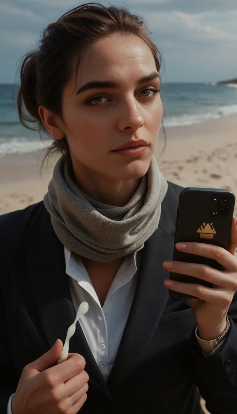 professional photo, high detail, couple, scarf, food, cumshot, beach, film photography