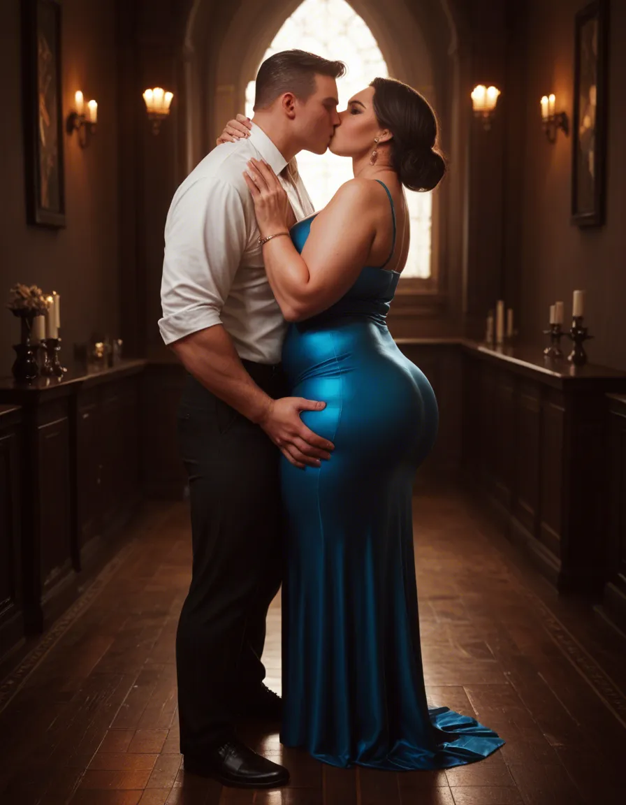 cinematic photo, 8k, 1woman, 1boy, chubby woman, tight_clothes, prom dress, twink, plump, fat, kissing, ballroom background, kiss, grabbing_another's_ass, score_9, score_8, candid photo, realistic skin texture, visible skin pores, film grain, depth of field, skinny male, score_9, score_8, candid photo, realistic skin texture, visible skin pores, film grain, depth of field