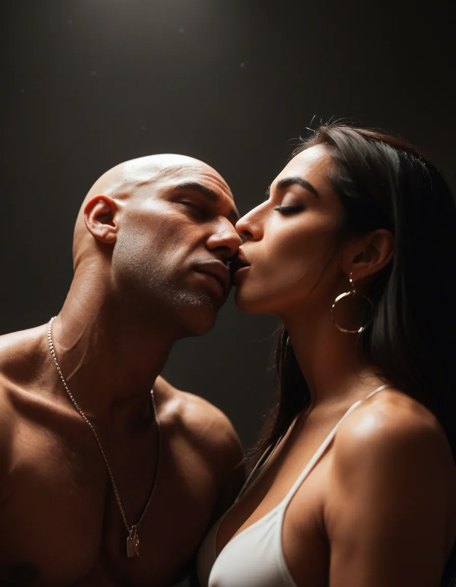 Pakistani women kissing while bald man fucks both, score_9, score_8, amateur photo, phone snapshot, realistic skin texture, skin blemishes, soft indoor lighting