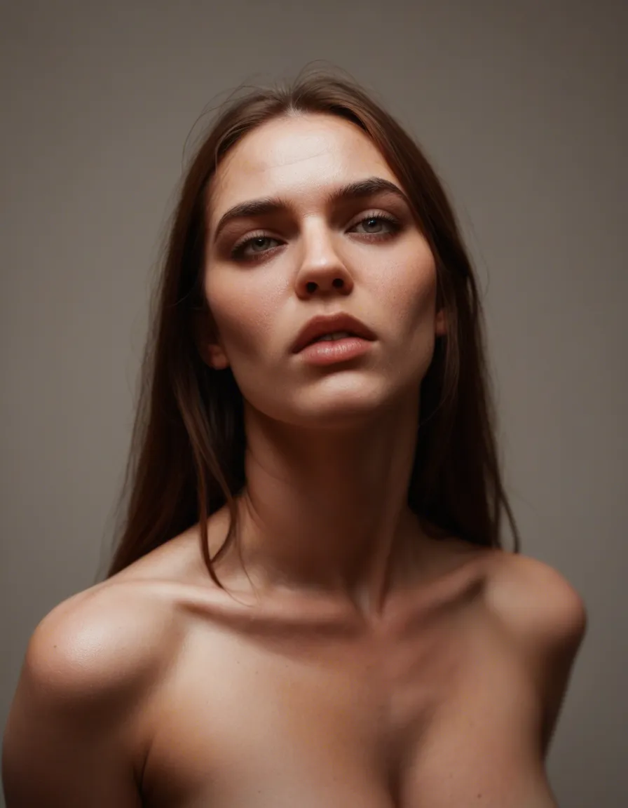 Skinny tiny slut deep throat fuck cum, score_9, score_8, candid photo, realistic skin texture, visible skin pores, film grain, depth of field