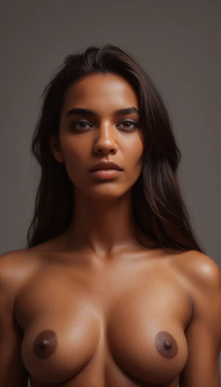 sharp focus, 8k uhd, plain beige background, ethnic malay woman, slim build, 20 years, 152 cm, 45 kg, long black hair, white tee shirt, blue jeans, white underwear, standing facing camera, undressing