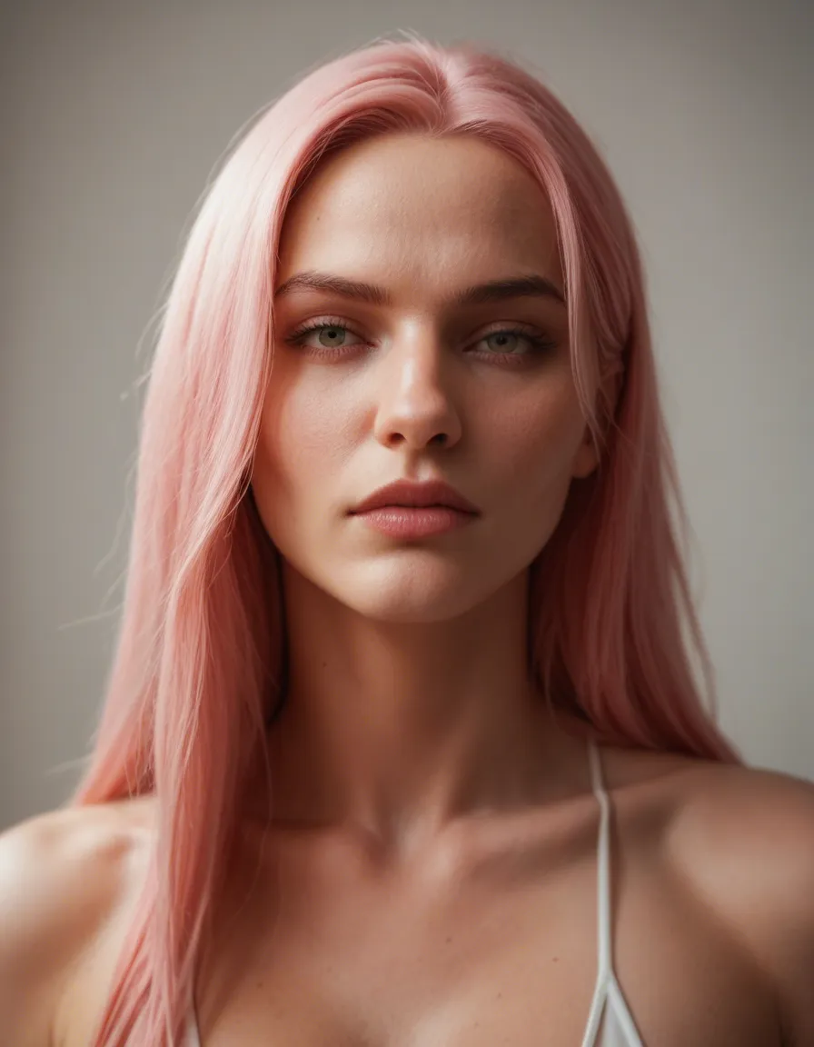 woman pink Hair Fuckmaschine, score_9, score_8, candid photo, realistic skin texture, visible skin pores, film grain, depth of field