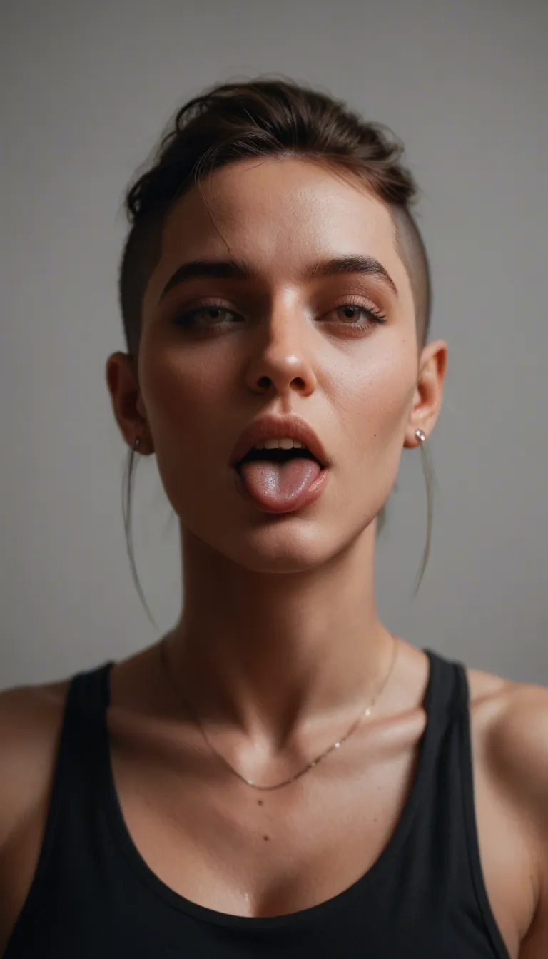 a woman puts a drug caplet on the end of her tongue. cut to an extreme closeup of the woman's eye, her eye becomes extremely dilated. cut to her POV and the realistic world she was looking at before turns into an animated cartoon world as her perception changes due to the drug she took. the scenes should seem erotic somehow, as though the woman's changing perception is causing her to experience an overstimulation of sensual pleasures untold.