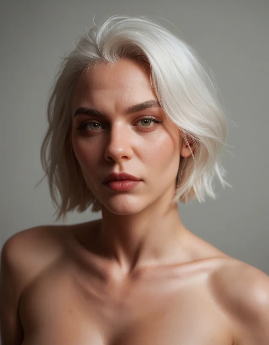 65 year old woman with short white hair and big tits is being fucked by an 18 year old boy., score_9, score_8, candid photo, realistic skin texture, visible skin pores, film grain, depth of field