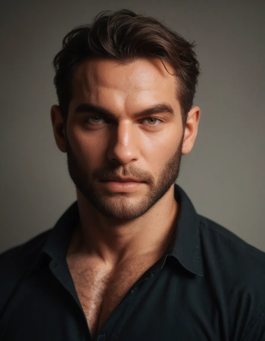 hairy gay men, score_9, score_8, candid photo, realistic skin texture, visible skin pores, film grain, depth of field