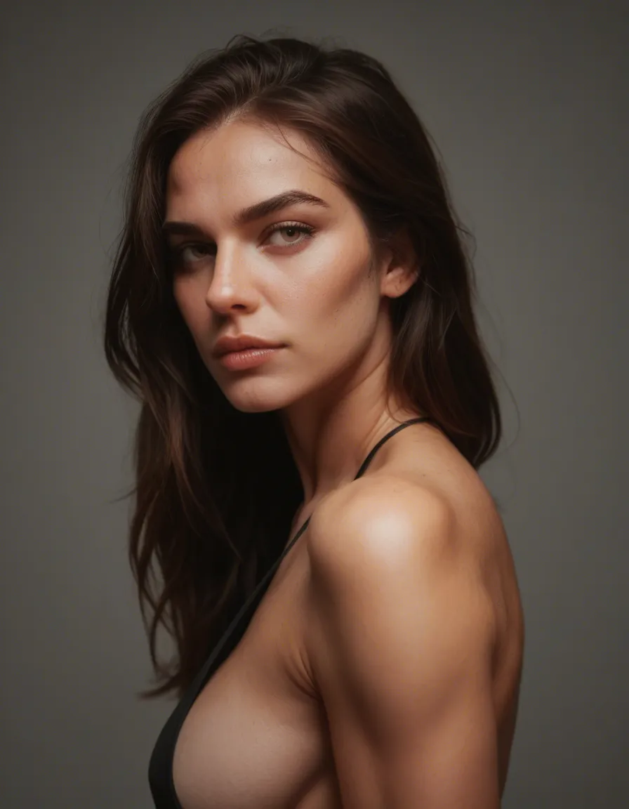 cinematic photo, 8k, 1boy, futanari, sideboob, seductive look, dslr quality, score_9, score_8, candid photo, realistic skin texture, visible skin pores, film grain, depth of field