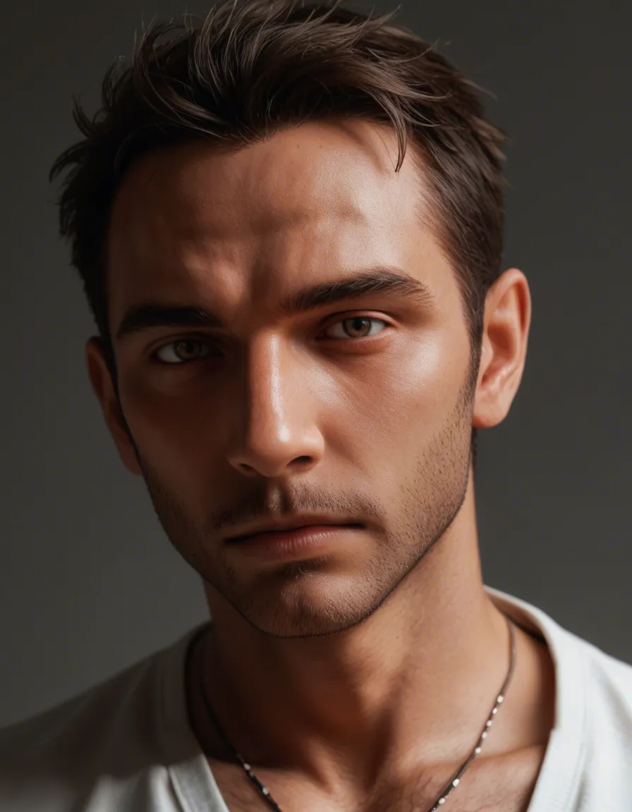 masterpiece, best quality, perfect quality, male, solo, perfect anatomy, very awa, absurdres, newest, very aesthetic, (bebebebebe:1.0), (snowskau:0.5), high detailed, close up, defined anatomy, dramatic lighting, emotional tension, low shadow, intense atmosphere, softlights, thick outlines, bold shading, manly focus, bara, bara art style, best quality, masterpiece, perfect anatomy, musclegut, dilf, dad bod, hairy body, wolf body, canine, viewer's perspective, solo, lying on bed, masturbating, stroking long thick musky penis bulge in black underwear, sweaty, steamy, wet transparent underwear, visible large thick erect penis in wet black speedo, musky, sweaty, steamy, musk steam, panting, leaking lots of precum, drooling, blushing, ahegao, big erect penis in wet transparent underwear, erection standing upwards, tilted head, hands on erection, pleasured, looking down, sunlight, close up, focused, face focus, detailed face, foreshortening, dynamic angle, score_9, score_8, candid photo, realistic skin texture, visible skin pores, film grain, depth of field