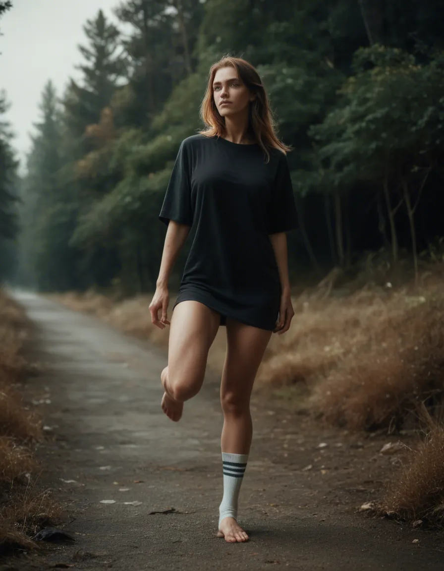 sharp focus, 8k uhd, multiple women, barefoot, socks, leg up, outdoors, 8k uhd photo, score_9, score_8, candid photo, realistic skin texture, visible skin pores, film grain, depth of field