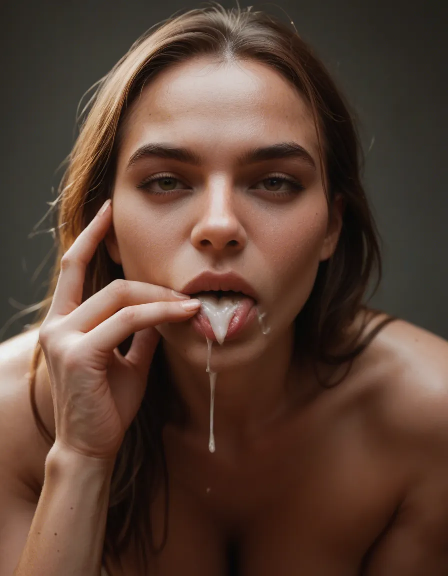 nsfw cum eating instruction pussy eating, score_9, score_8, candid photo, realistic skin texture, visible skin pores, film grain, depth of field