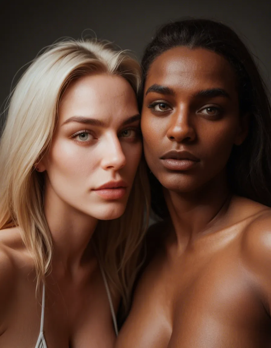 cinematic photo, 8k, 2 white women, 4dark-skinned males, big bbc hardcore dp & doggy and more, score_9, score_8, candid photo, realistic skin texture, visible skin pores, film grain, depth of field