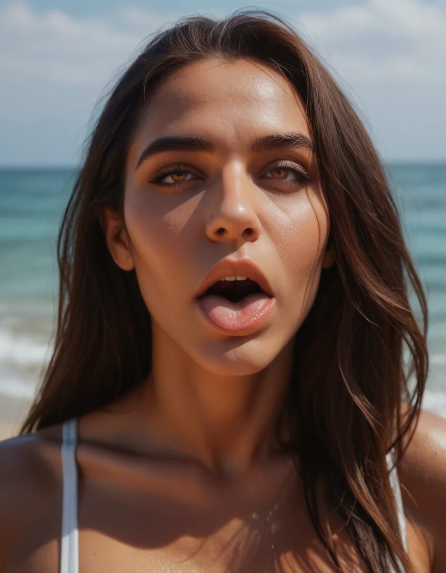 professional photo, high detail, close-up, demon woman, ahegao, white thighhighs, ocean, hyperrealistic indian, score_9, score_8, candid photo, realistic skin texture, visible skin pores, film grain, depth of field
