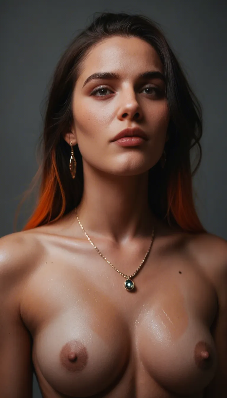 RAW photo, ultra realistic, solo female, multicolored hair, jewelry, tentacle, warm tones, lifelike render