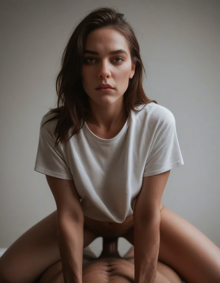 dslr, film grain, photorealistic, succubus, parted bangs, shirt, doggy style, hyperrealistic, score_9, score_8, candid photo, realistic skin texture, visible skin pores, film grain, depth of field