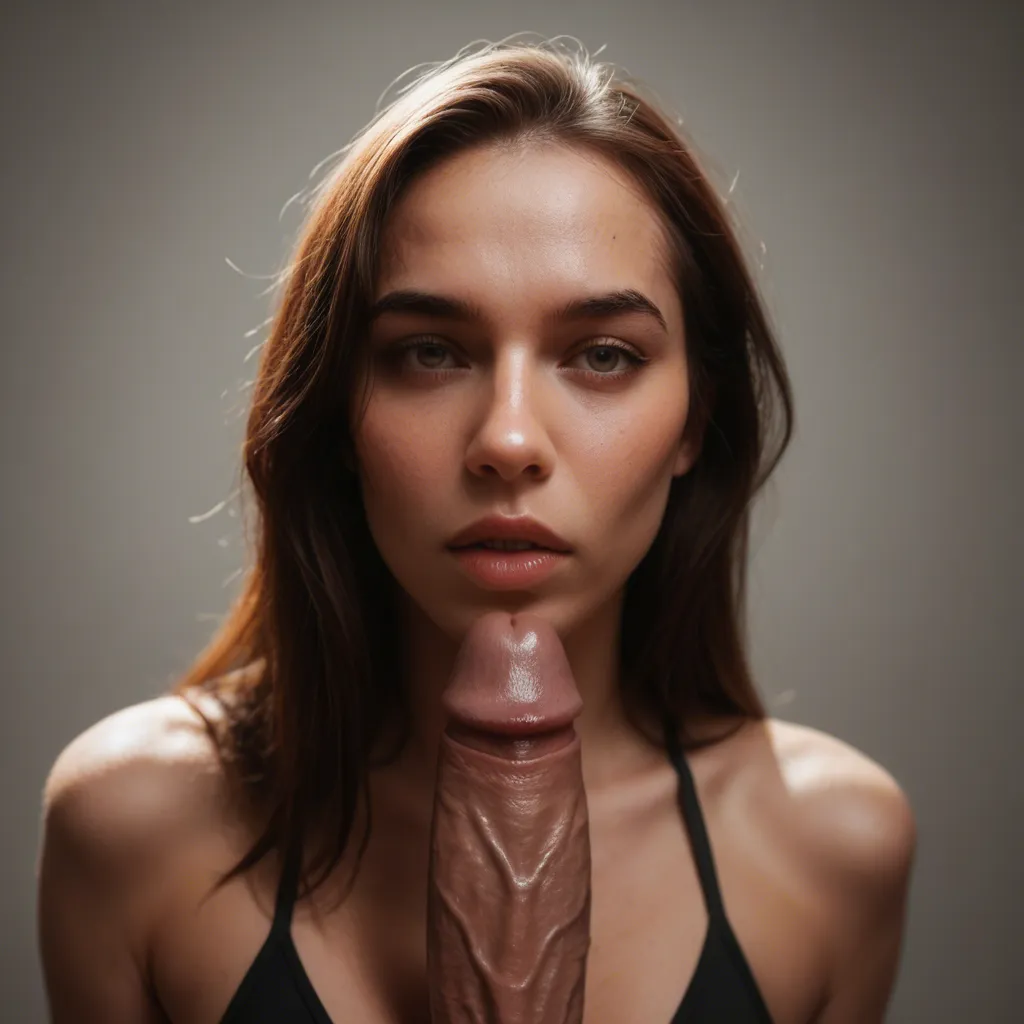 studio quality, realistic, human female with a big penis