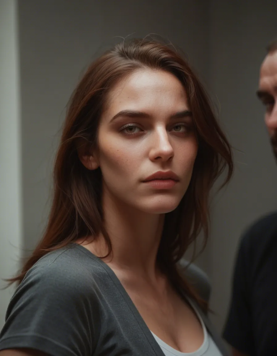 sharp focus, 8k uhd, multiple women, short sleeves, presenting, rim light, hyperrealistic, score_9, score_8, candid photo, realistic skin texture, visible skin pores, film grain, depth of field