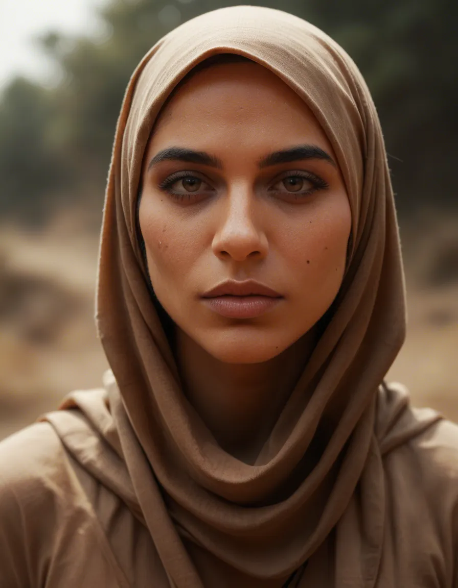 Hijab women dirty mind 8nnocent looks, score_9, score_8, candid photo, realistic skin texture, visible skin pores, film grain, depth of field