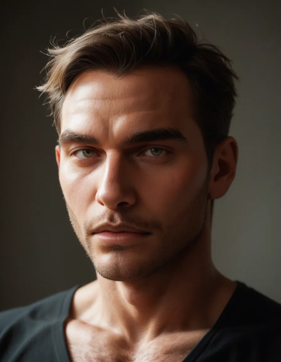 gay, score_9, score_8, candid photo, realistic skin texture, visible skin pores, film grain, depth of field