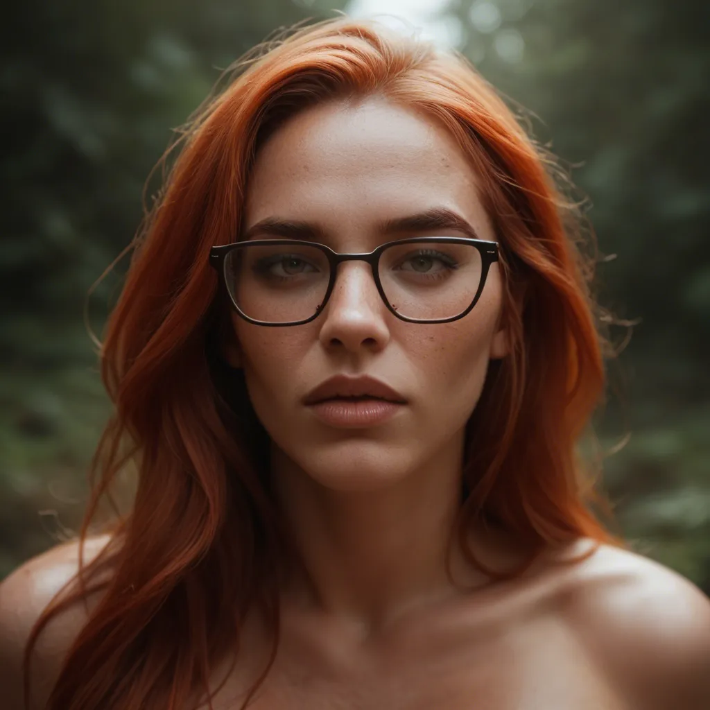 Hot curvy redhead with glasses gets double teamed