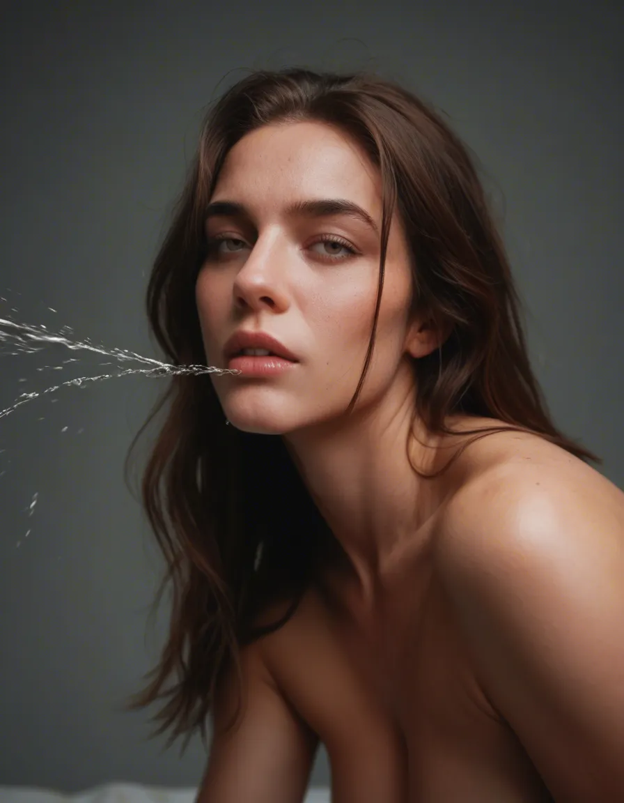 Lesbian squirting, score_9, score_8, candid photo, realistic skin texture, visible skin pores, film grain, depth of field