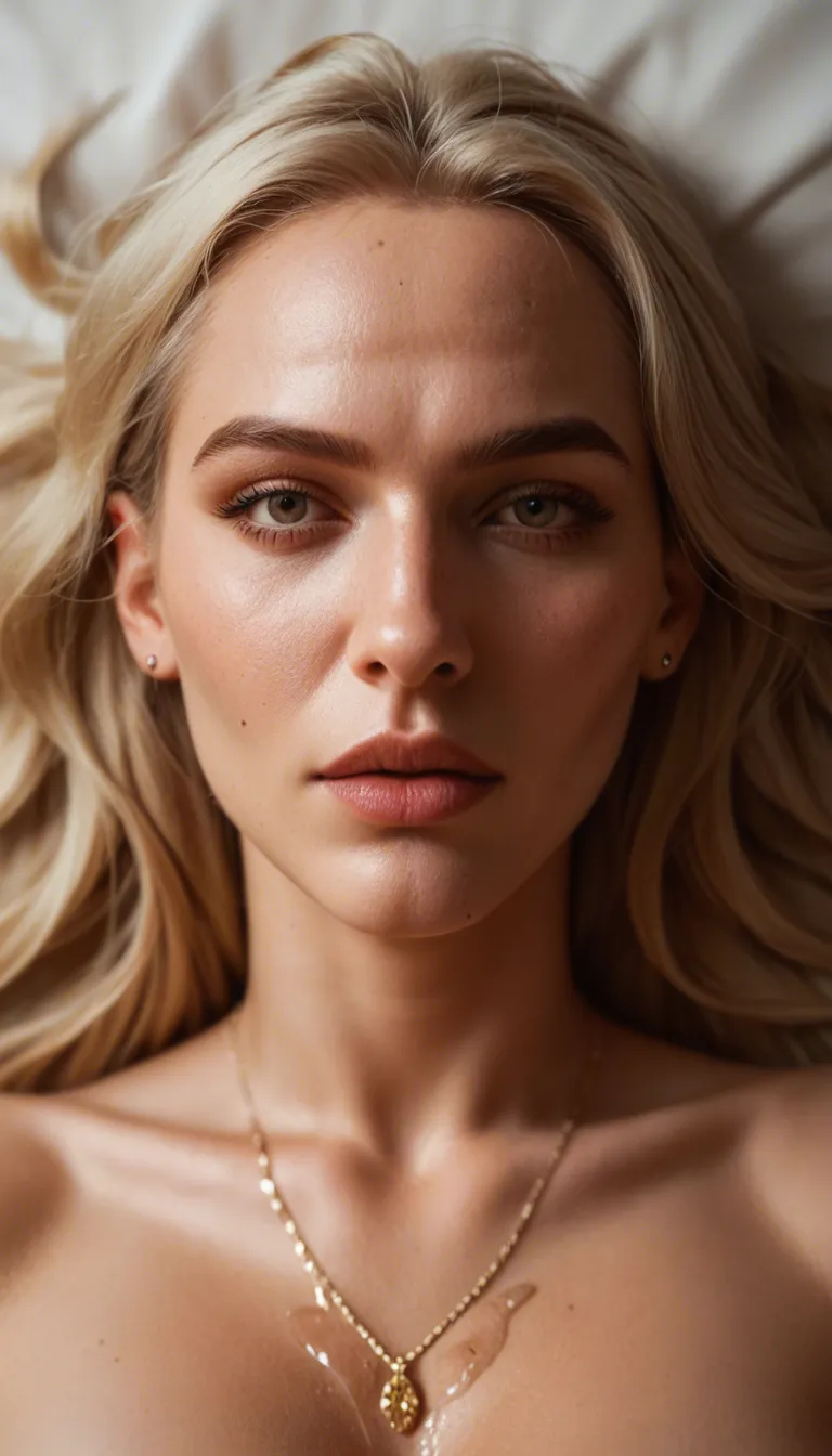 Long, silky platinum-blonde hair cascades over her shoulders like liquid gold, framing a face that’s equal parts sweet and sinful In missionary getting railed so hard jiggling her big tits with nut on her face dripping of her tounge in ahegao