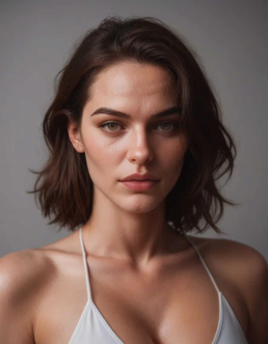 realistic mature_female, score_9, score_8, candid photo, realistic skin texture, visible skin pores, film grain, depth of field