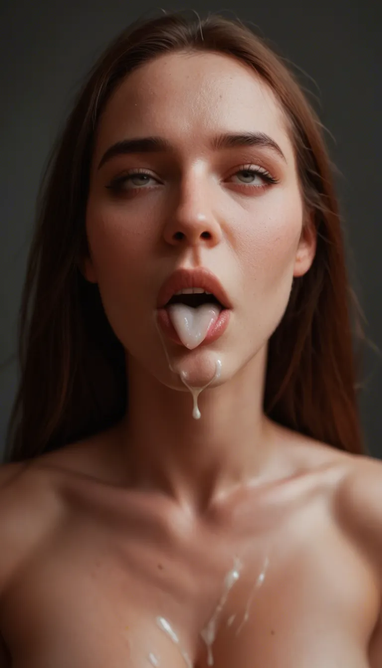 Ahegao, used_condom, cum_on_body, score_9, score_8, candid photo, realistic skin texture, visible skin pores, film grain, depth of field