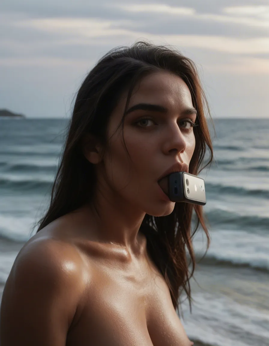 8k, sharp focus, detailed skin, cowboy shot, solo, blowjob, groin, ocean, intense passion, natural skin texture, score_9, score_8, amateur photo, phone snapshot, realistic skin texture, skin blemishes, soft indoor lighting
