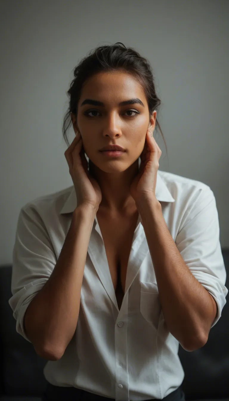 professional photo, high detail, 8k uhd photo, a gorgeous petite Latina in her 20s giving a lap dance to a man in the VIP room of a strip club. The man is sitting as she rides him in reverse cowgirl and he kneads her breasts. She has a beautiful face, lipstick, eyeliner, eyeshadow, mascara, perfect breasts, small neatly trimmed triangle of pubic hair,