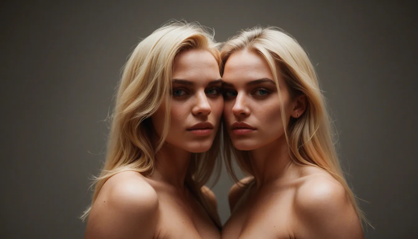 two sexy blonde lesbians scissoring