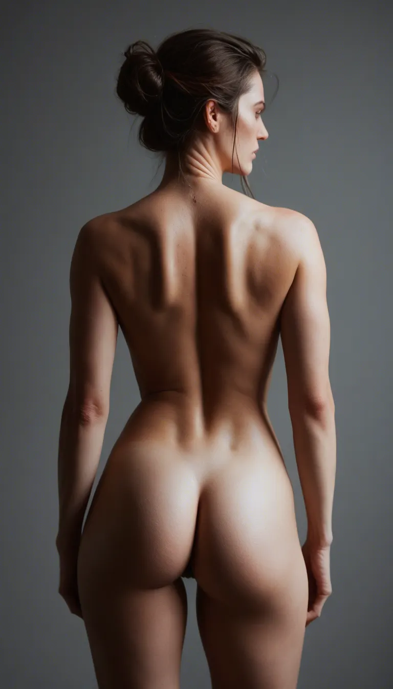 breathtakingly candid|a high-end artistic|a soft-focus intimate|a provocative and raw} {rear view|back-angle shot|three-quarter rear perspective} of a {stunningly mature|voluptuous middle-aged|curvy and confident} woman with a {softly rounded|plump|lushly pudgy} physique, her skin glowing with {a subtle sheen of oil|the warmth of golden hour light|the soft matte texture of a bedroom setting}. She is {completely nude|natural and bare}, showcasing the {authentic|beautiful|softly undulating} curves of her hips and the {inviting|full|generous} weight of her backside. Centered perfectly is a {polished steel|sleek silicone|discreet} butt plug, from which sprouts a {luxuriously fluffy|hyper-realistic|thick and plush} fake tiger tail with {vibrant orange and deep black|muted tawny|strikingly bold} stripes, the tail {curling playfully|drooping softly|arching elegantly} down toward her calves. The scene is set in a {sumptuous velvet-draped boudoir|sun-drenched bohemian bedroom|minimalist modern loft|moody, candle-lit sanctuary}, captured with a {shallow depth of field|sharp, crisp detail|dreamy cinematic blur} using a {85mm prime lens|high-end DSLR|vintage film camera}. The lighting is {atmospheric and moody|bright and airy|warm and amber-hued|dramatic chiaroscuro}, casting {soft, flattering shadows|a golden glow|gentle highlights} across her skin, emphasizing the {tactile|supple|plush} nature of her form and the {whimsical|kink-positive|playful} contrast of the feline accessory.