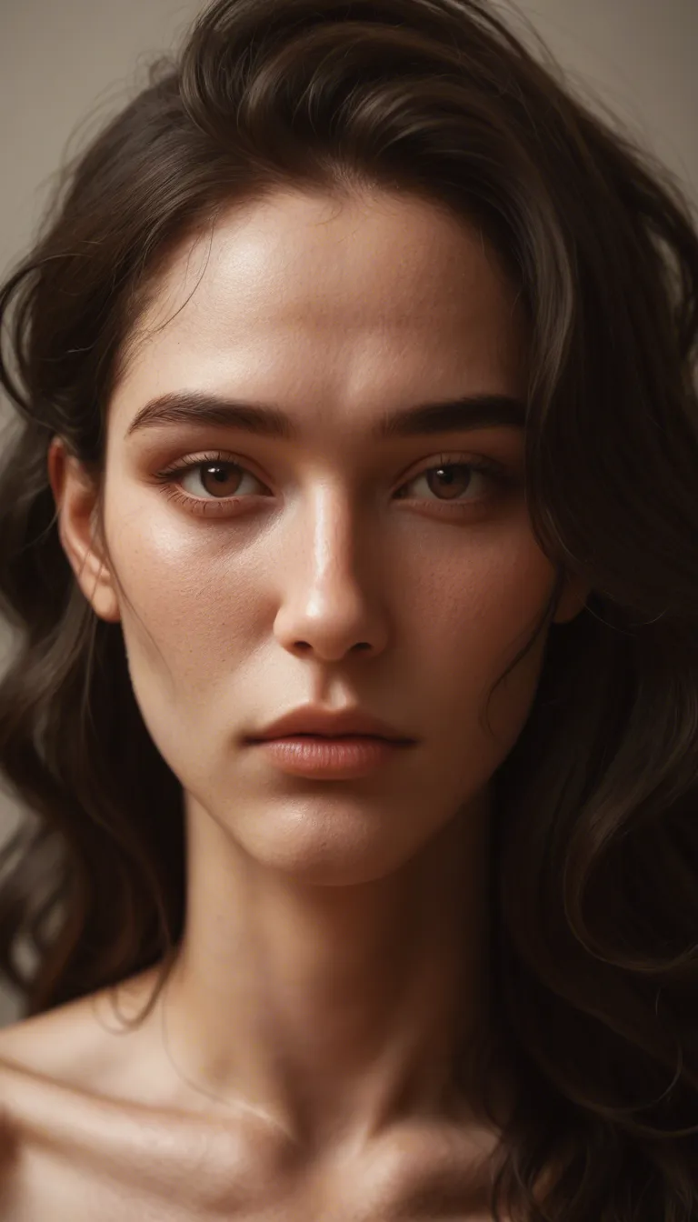 A beautiful Korean woman with long curly black hair, soft delicate face, oval to gently heart-shaped face, small non-prominent cheekbones, soft slightly pointed chin creating a gentle V-line, large almond-shaped dark brown eyes with clear double eyelids, natural medium-thick gently arched eyebrows, small straight delicate nose, naturally full soft light pink lips, pretty face, large breasts fully exposed, wearing a sexy maid outfit with the top fully unbuttoned and breasts completely bare, having intense sex with a muscular man in doggy style, she is on all fours, he is behind her, only one man, detailed skin, score_9, score_8, candid photo, realistic skin texture, visible skin pores, film grain, depth of field