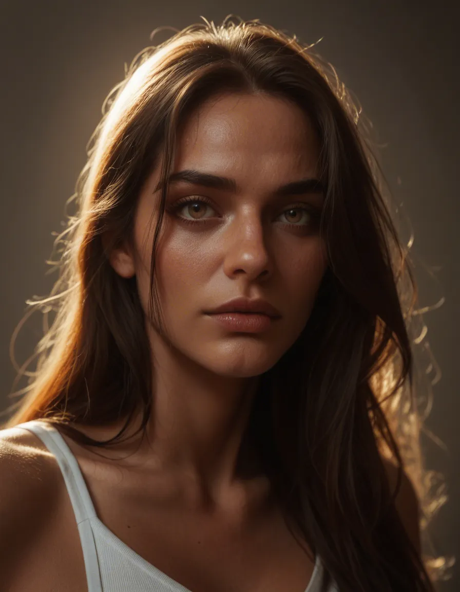 8k, sharp focus, detailed skin, cute 1woman , long hair, alternate costume, presenting, dramatic lighting, dslr quality, score_9, score_8, candid photo, realistic skin texture, visible skin pores, film grain, depth of field