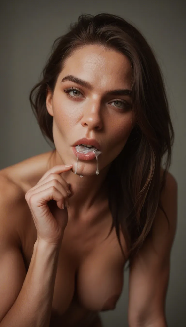Sucking the head cum in mouth