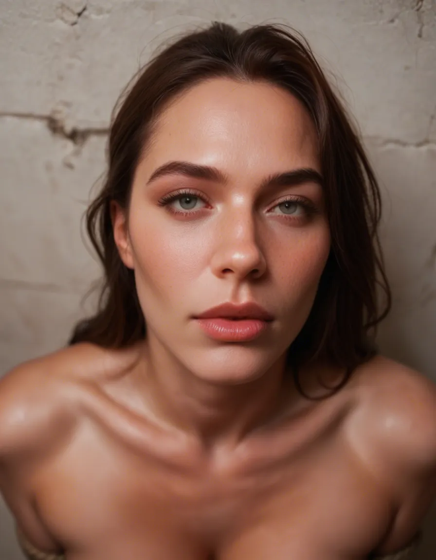 best quality, hyperrealistic, from above, princess, bondage, lips, confident gaze, 8k uhd photo, score_9, score_8, candid photo, realistic skin texture, visible skin pores, film grain, depth of field