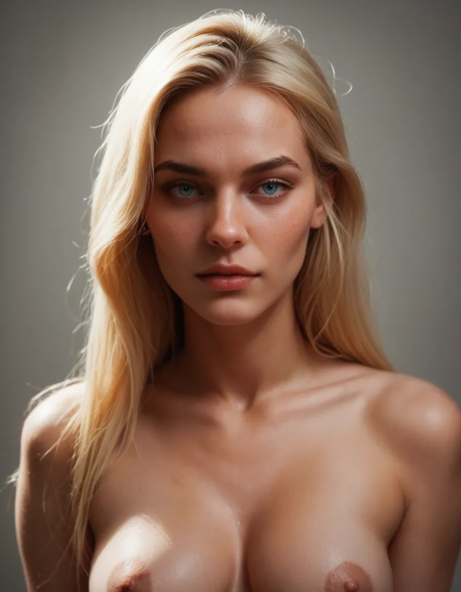 blonde_hair medium_breasts, blue_eyes enjoying herself, score_9, score_8, candid photo, realistic skin texture, visible skin pores, film grain, depth of field