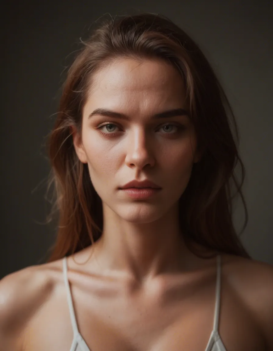 ultra HD, lifelike, solo focus, ribbon, bondage, photorealistic, score_9, score_8, candid photo, realistic skin texture, visible skin pores, film grain, depth of field
