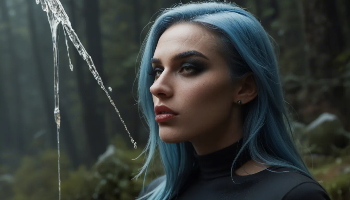 blue haired snowest goth female lick the icicle, score_9, score_8, candid photo, realistic skin texture, visible skin pores, film grain, depth of field