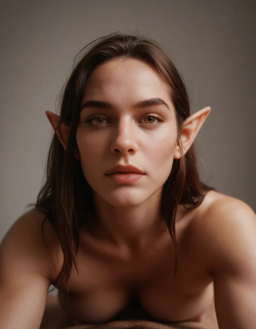 dslr, film grain, photorealistic, close-up, couple, facesitting, pointy ears, wild energy, 8k uhd photo, score_9, score_8, candid photo, realistic skin texture, visible skin pores, film grain, depth of field
