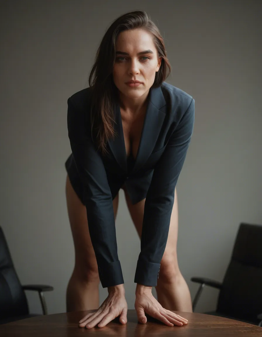 professional photo, high detail, over the shoulder, solo female, bent over, feet, depth of field, tender moment, dslr quality, score_9, score_8, candid photo, realistic skin texture, visible skin pores, film grain, depth of field