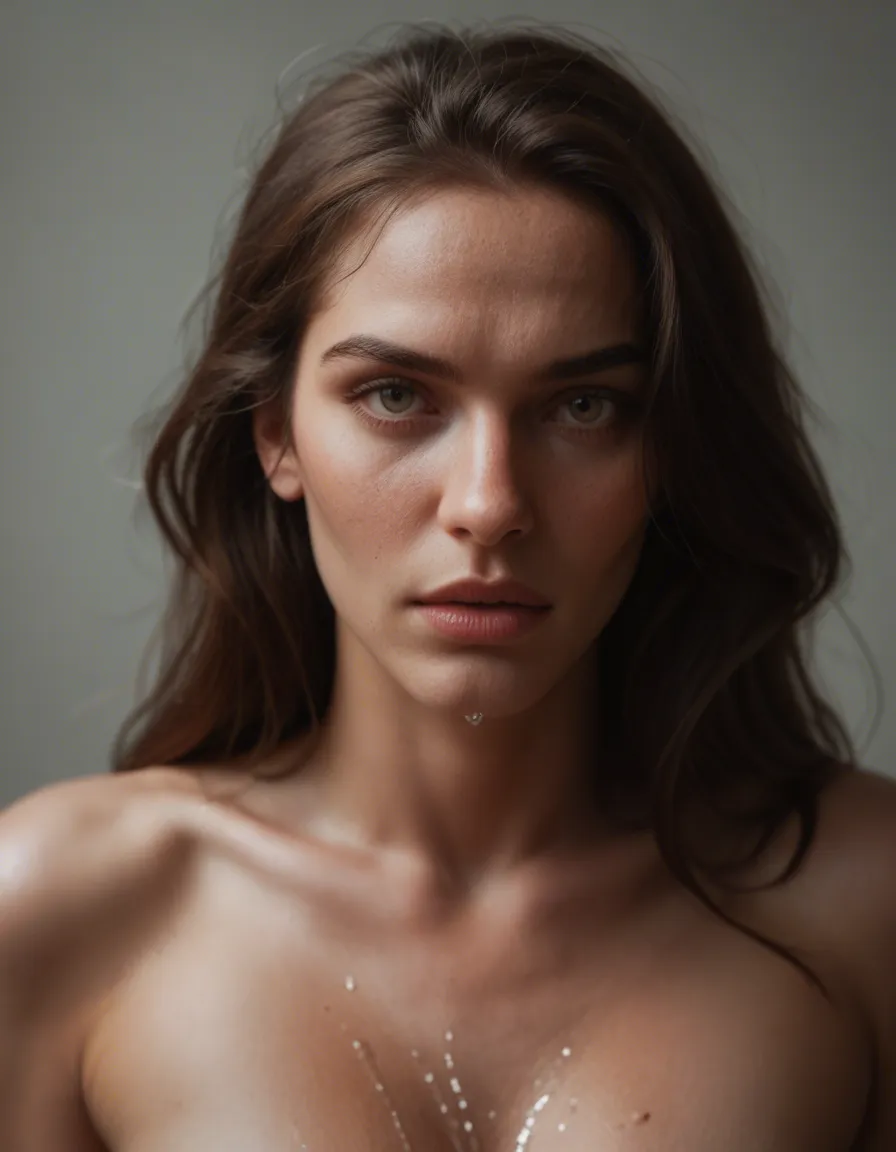 brunette, caucasian, mid size, squirting, score_9, score_8, candid photo, realistic skin texture, visible skin pores, film grain, depth of field