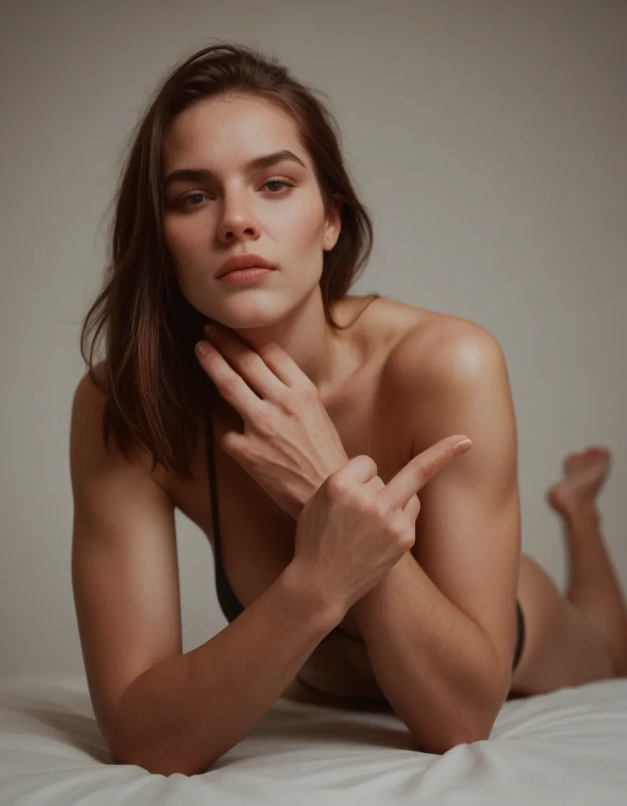 Lezdom, foot fetish, realistisch, versaut, score_9, score_8, candid photo, realistic skin texture, visible skin pores, film grain, depth of field