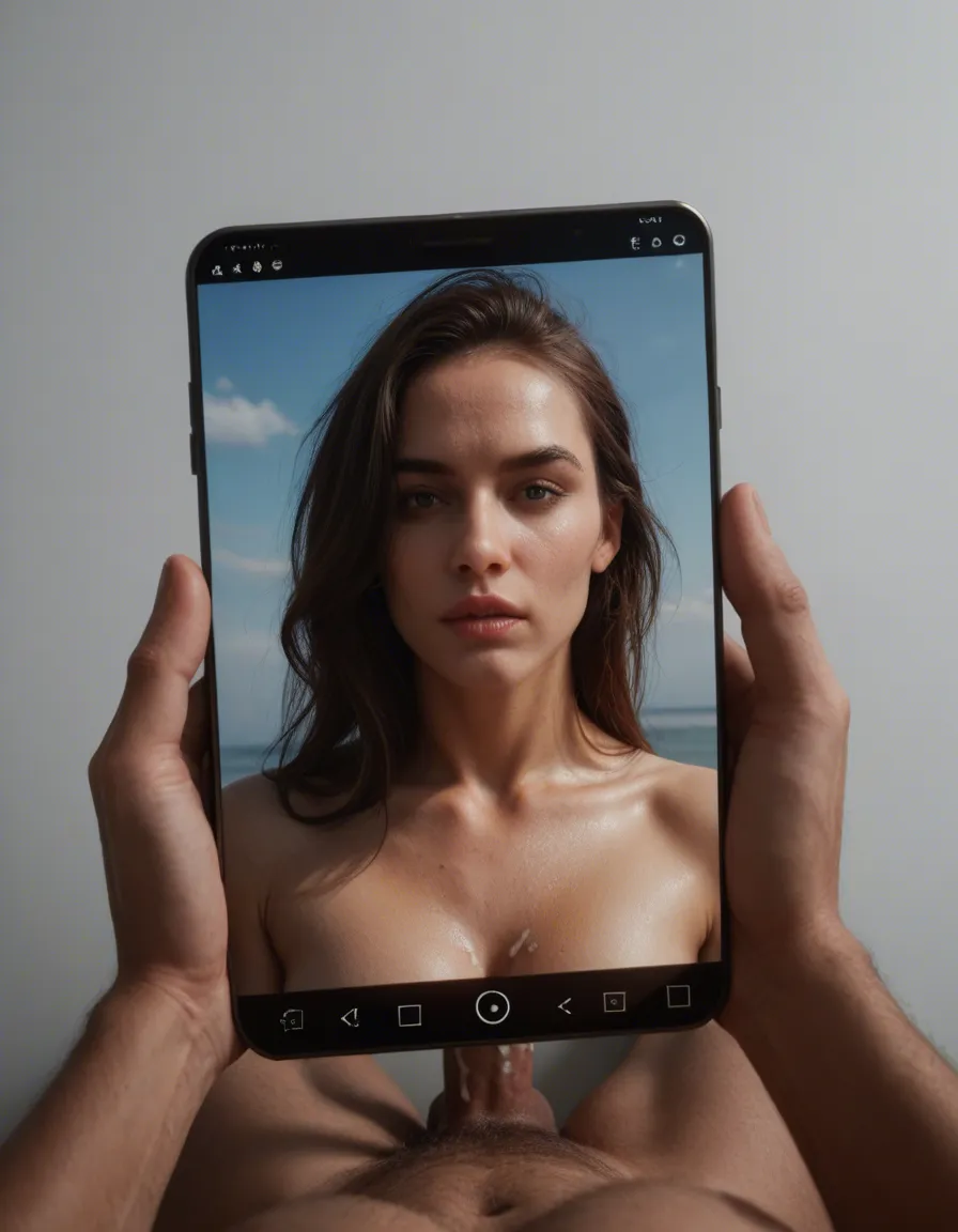 professional photo, high detail, solo, bare arms, alternate costume, looking at viewer, creampie, blue sky, from above, lifelike render, score_9, score_8, amateur photo, phone snapshot, realistic skin texture, skin blemishes, soft indoor lighting