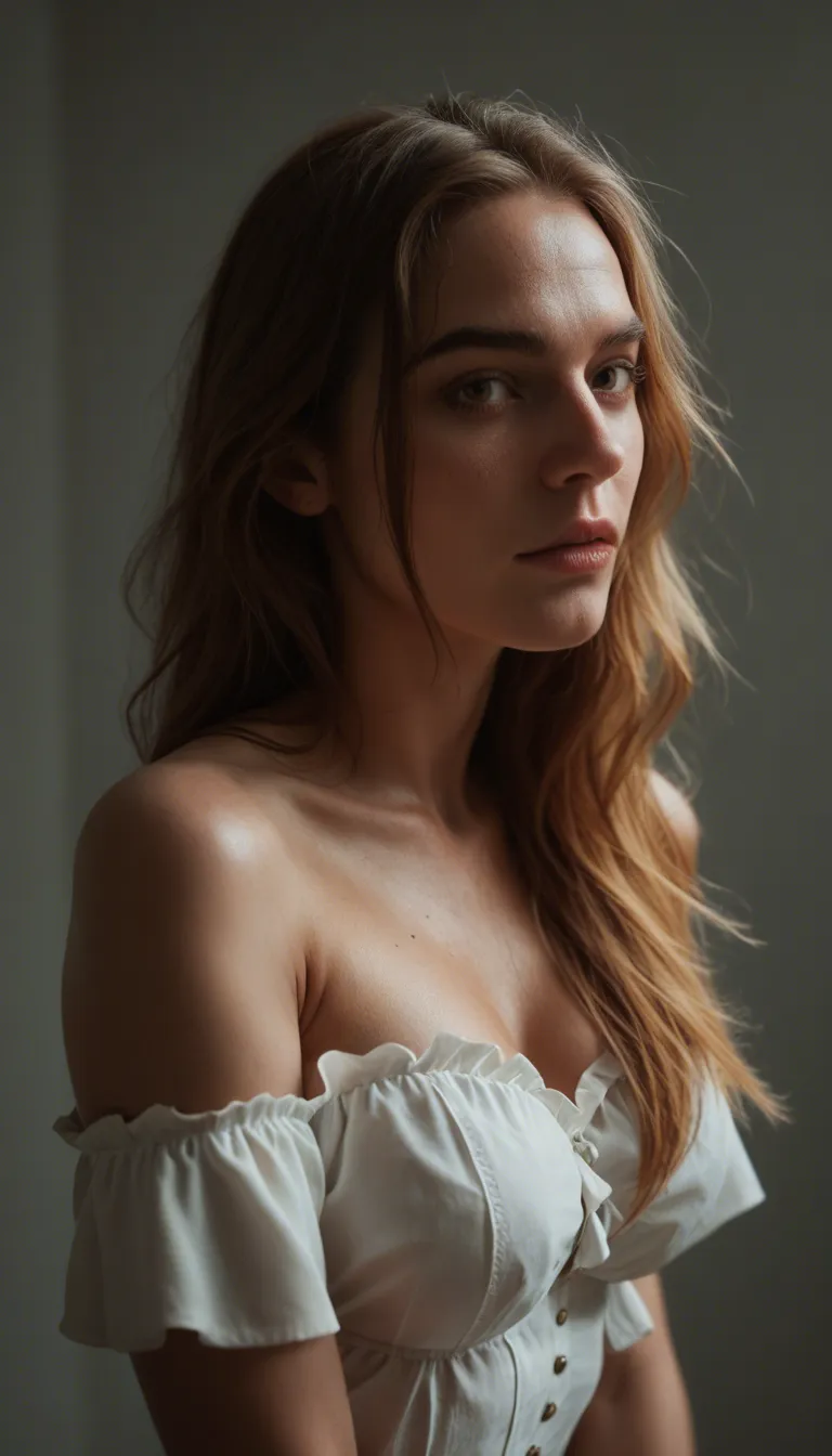 dslr, film grain, photorealistic, solo focus, frills, presenting