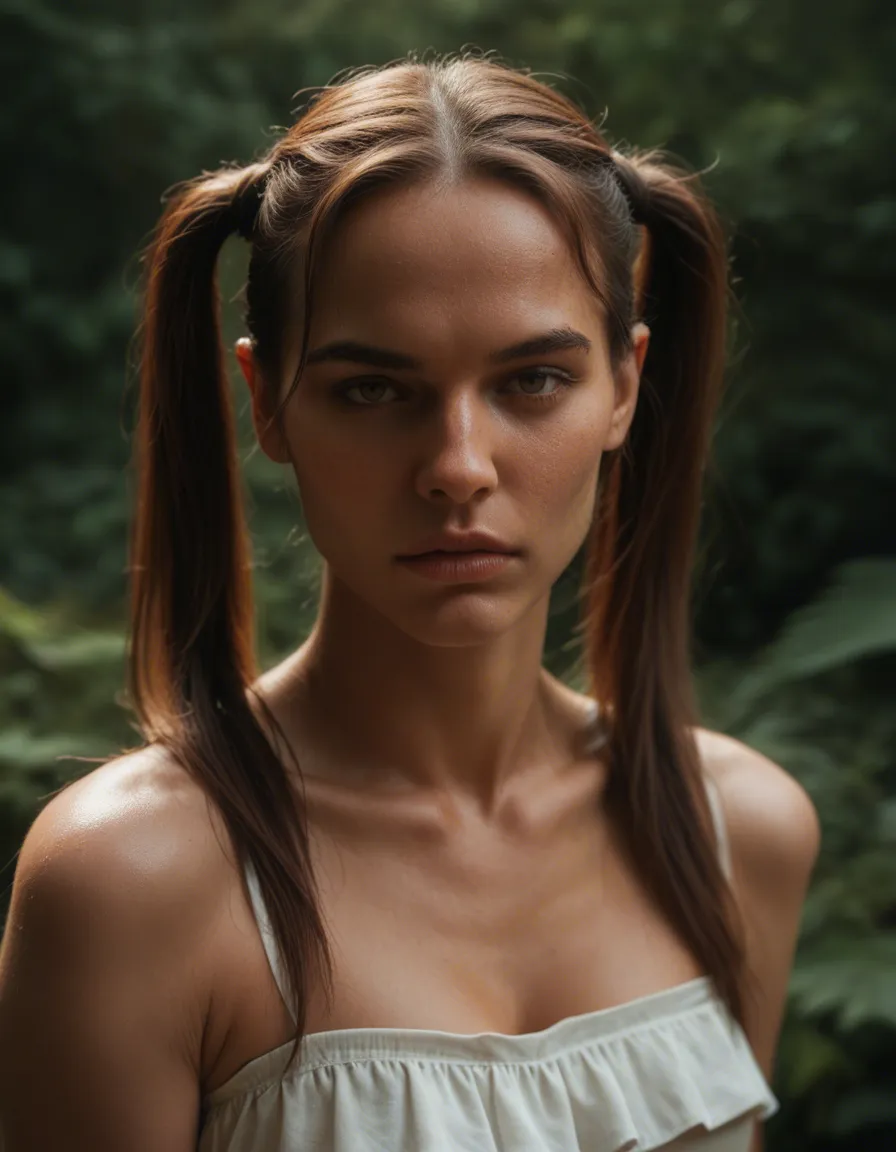ultra HD, lifelike, male focus, twintails, frills, presenting, natural skin texture, score_9, score_8, candid photo, realistic skin texture, visible skin pores, film grain, depth of field