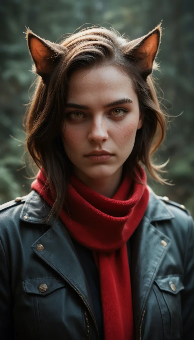 cinematic photo, 8k, wide shot, catgirl, cumshot, scarf, nervous blush, studio photo
