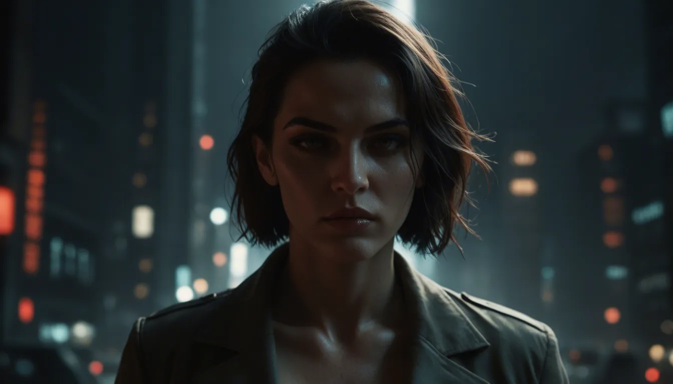A high-tension, cinematic moment on a moonlit skyscraper edge, where a mature woman in her early 40s is captured in a state of raw, ecstatic release. She is clad in a sleek, black leather bodysuit, unzipped provocatively from the neckline down to her crotch, where the seam has been roughly torn to allow a man in a sharp business suit to enter her from behind doggystyle. Her body is a study of contrast: a tight, toned physique with smaller, naturally saggy breasts and short dark brown hair marked by a sophisticated thin grey streak. Bent precariously over the rooftop’s ledge, her knuckles are white as she grips the cold stone for stability. The composition focuses on the visceral connection, showing the man’s large penis deeply embedded within her, with a glistening trace of arousal escaping her trimmed pubic area. Her face is contorted in a powerful, screaming orgasm, while the man remains an anonymous force, his face hidden from view. The sprawling, neon-lit city grid glows far below, emphasizing the vertigo and the illicit intensity of their encounter.