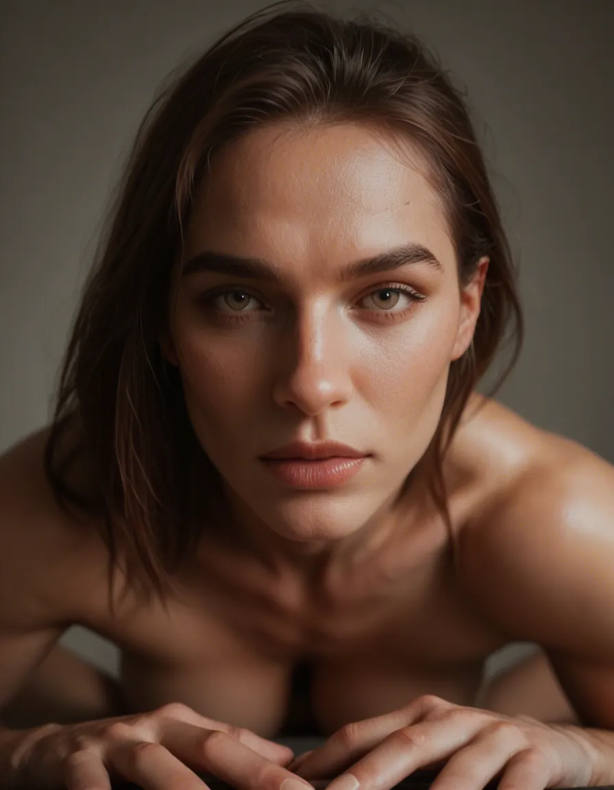 best quality, hyperrealistic, POV, solo, presenting, muscular, cinematic realism, score_9, score_8, candid photo, realistic skin texture, visible skin pores, film grain, depth of field, score_9, score_8, candid photo, realistic skin texture, visible skin pores, film grain, depth of field