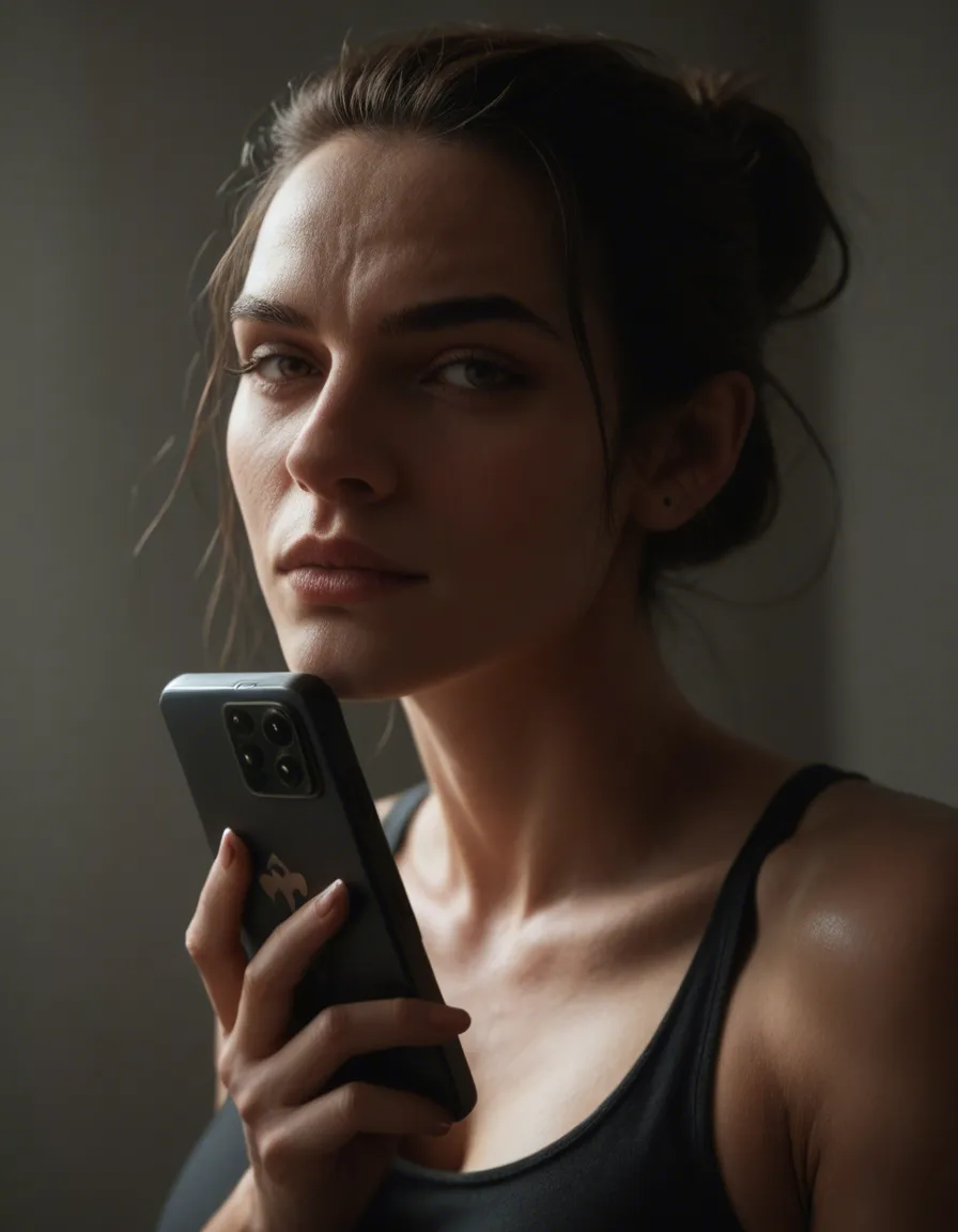 Gere a imagem de uma mulher negra usando nose hook, score_9, score_8, amateur photo, phone snapshot, realistic skin texture, skin blemishes, soft indoor lighting